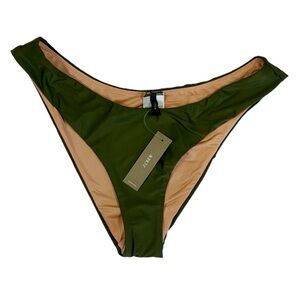J. Crew Bikini Bottom Women's M Green Curved Waist Cheeky New BC125 7833